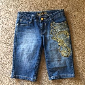 South Pole jeans Capri with gold studs